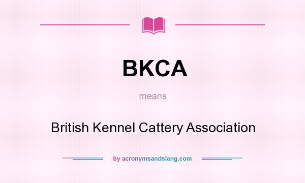What does BKCA mean? It stands for British Kennel Cattery Association