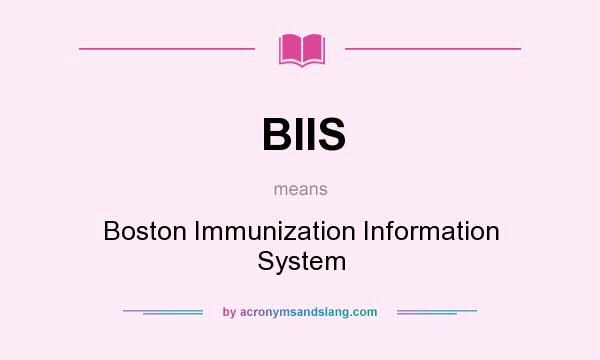 What does BIIS mean? It stands for Boston Immunization Information System