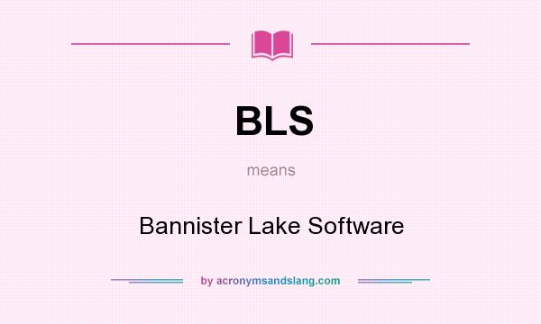 What does BLS mean? It stands for Bannister Lake Software