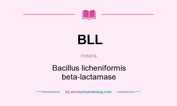 What does BLL mean? It stands for Bacillus licheniformis beta-lactamase