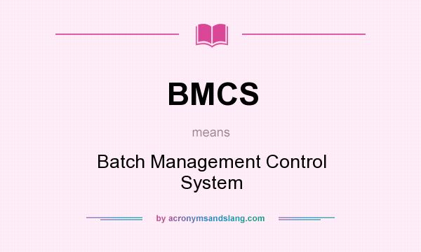 What does BMCS mean? It stands for Batch Management Control System