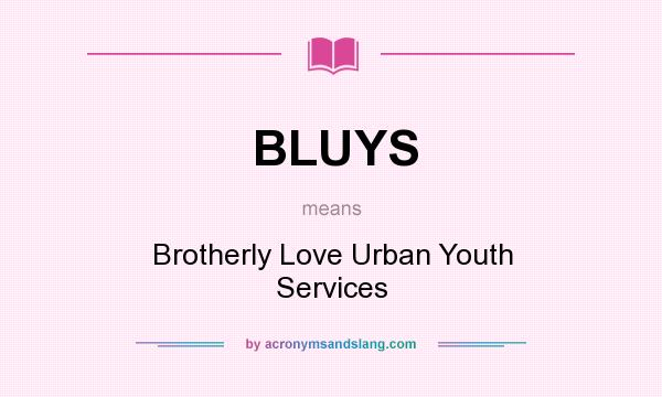 What does BLUYS mean? It stands for Brotherly Love Urban Youth Services