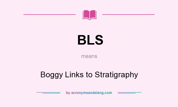What does BLS mean? It stands for Boggy Links to Stratigraphy