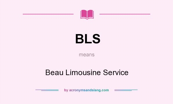 What does BLS mean? It stands for Beau Limousine Service