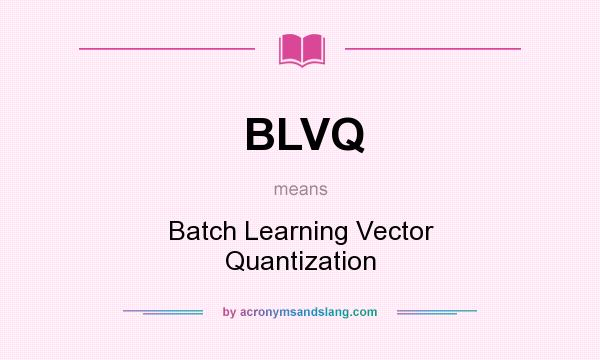 What does BLVQ mean? It stands for Batch Learning Vector Quantization