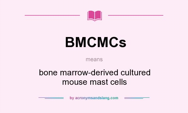 What does BMCMCs mean? It stands for bone marrow-derived cultured mouse mast cells