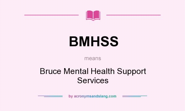 What does BMHSS mean? It stands for Bruce Mental Health Support Services