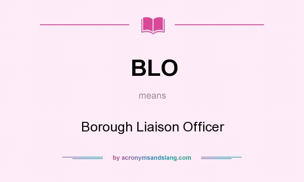 What does BLO mean? It stands for Borough Liaison Officer