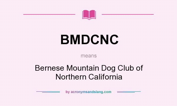 What does BMDCNC mean? It stands for Bernese Mountain Dog Club of Northern California