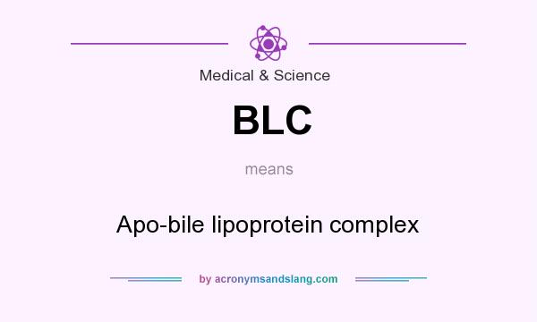 What does BLC mean? It stands for Apo-bile lipoprotein complex
