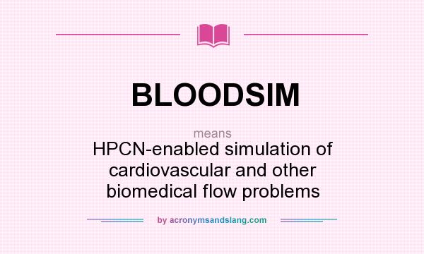 What does BLOODSIM mean? It stands for HPCN-enabled simulation of cardiovascular and other biomedical flow problems