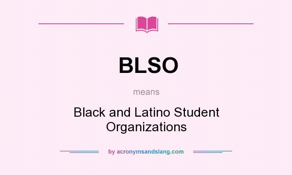 What does BLSO mean? It stands for Black and Latino Student Organizations