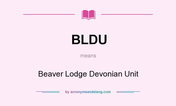 What does BLDU mean? It stands for Beaver Lodge Devonian Unit