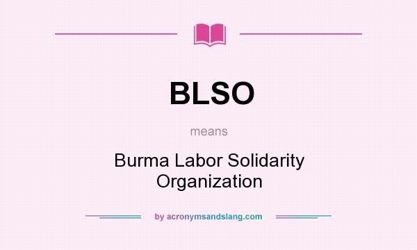 What does BLSO mean? It stands for Burma Labor Solidarity Organization
