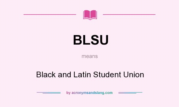What does BLSU mean? It stands for Black and Latin Student Union