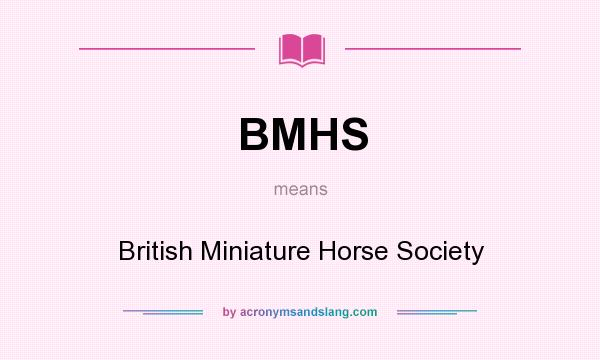 What does BMHS mean? It stands for British Miniature Horse Society