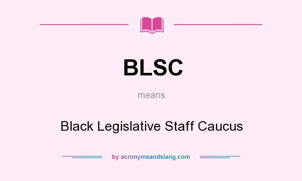What does BLSC mean? It stands for Black Legislative Staff Caucus