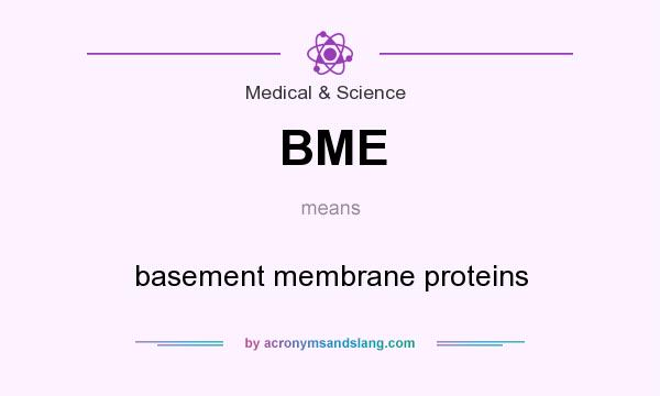 What does BME mean? It stands for basement membrane proteins