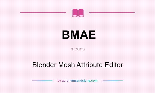 What does BMAE mean? It stands for Blender Mesh Attribute Editor