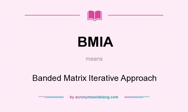 What does BMIA mean? It stands for Banded Matrix Iterative Approach