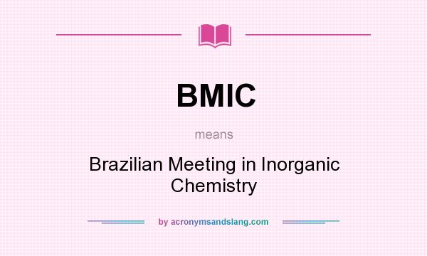 What does BMIC mean? It stands for Brazilian Meeting in Inorganic Chemistry