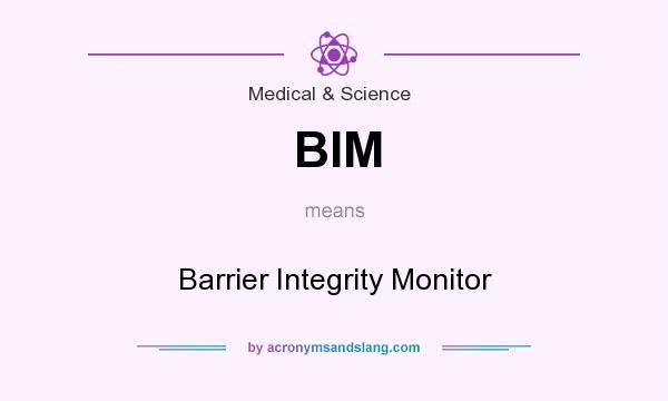 What does BIM mean? It stands for Barrier Integrity Monitor