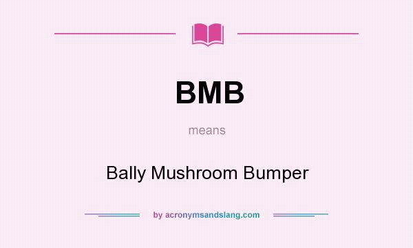 What does BMB mean? It stands for Bally Mushroom Bumper