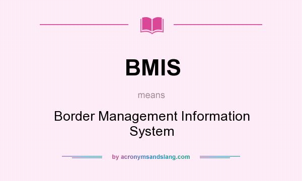 What does BMIS mean? It stands for Border Management Information System
