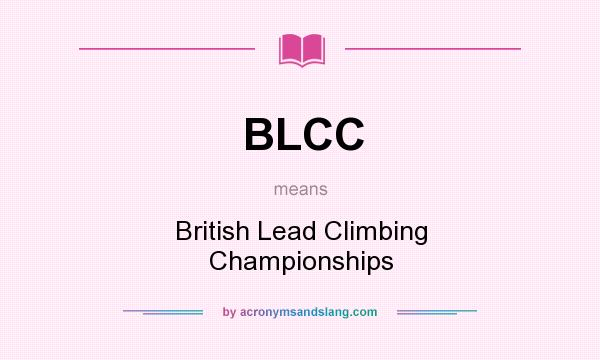 What does BLCC mean? It stands for British Lead Climbing Championships