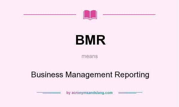 What does BMR mean? It stands for Business Management Reporting