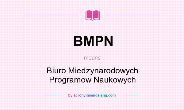 What does BMPN mean? It stands for Biuro Miedzynarodowych Programow Naukowych