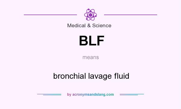 What does BLF mean? It stands for bronchial lavage fluid