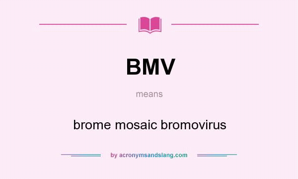 What does BMV mean? It stands for brome mosaic bromovirus