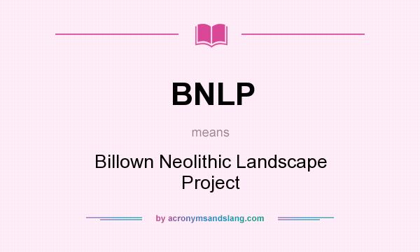 What does BNLP mean? It stands for Billown Neolithic Landscape Project