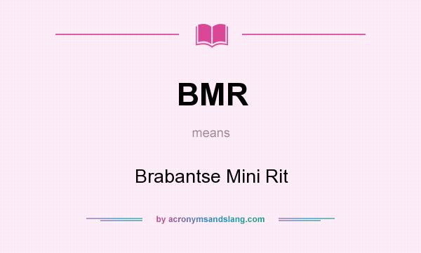 What does BMR mean? It stands for Brabantse Mini Rit