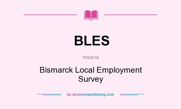 What does BLES mean? It stands for Bismarck Local Employment Survey