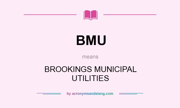 What does BMU mean? It stands for BROOKINGS MUNICIPAL UTILITIES