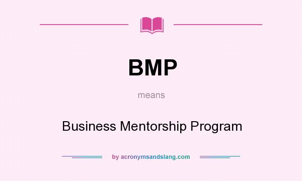 What does BMP mean? It stands for Business Mentorship Program