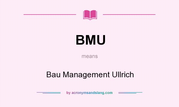 What does BMU mean? It stands for Bau Management Ullrich