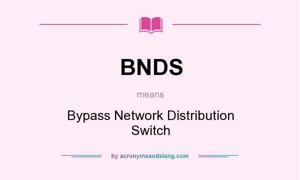 What does BNDS mean? It stands for Bypass Network Distribution Switch