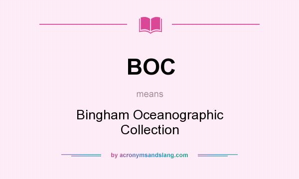 What does BOC mean? It stands for Bingham Oceanographic Collection
