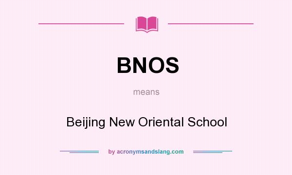 What does BNOS mean? It stands for Beijing New Oriental School
