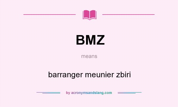 What does BMZ mean? It stands for barranger meunier zbiri