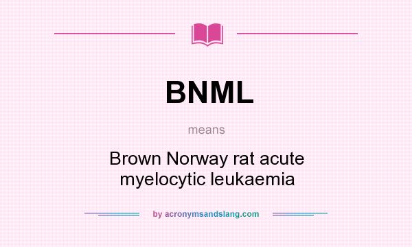 What does BNML mean? It stands for Brown Norway rat acute myelocytic leukaemia