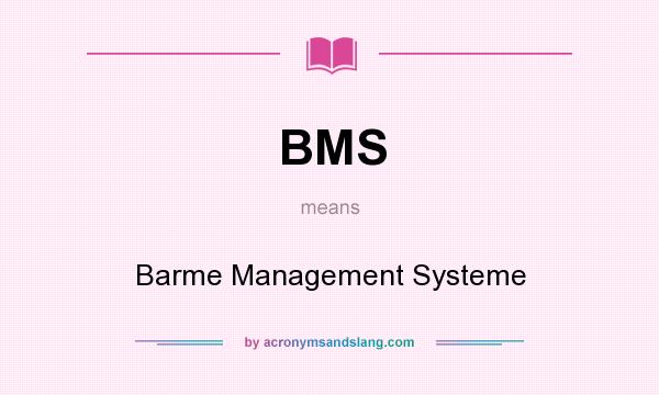 What does BMS mean? It stands for Barme Management Systeme