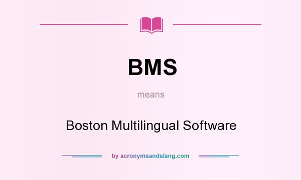 What does BMS mean? It stands for Boston Multilingual Software