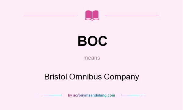 What does BOC mean? It stands for Bristol Omnibus Company