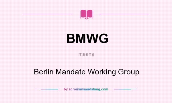 What does BMWG mean? It stands for Berlin Mandate Working Group