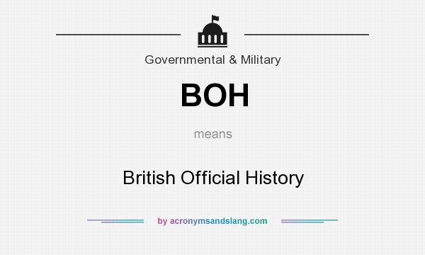 What does BOH mean? It stands for British Official History