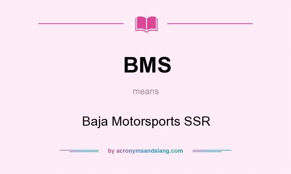 What does BMS mean? It stands for Baja Motorsports SSR
